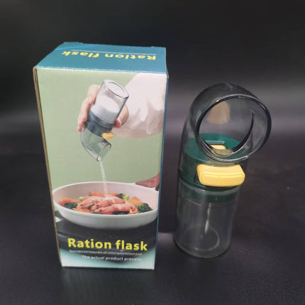 Quantitative Salt Dispenser Bottle - 0.5g Precise Metering Spice Shaker for Healthy Portion Control - Push Button Seasoning Container for Kitchen Cooking - Dark Green.