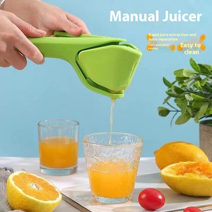 Foldable Manual Lemon Squeezer & Citrus Juicer - Portable Handheld Fruit Press for Fresh Orange & Lime Juice - Space Saving Kitchen Tool - Yellow.