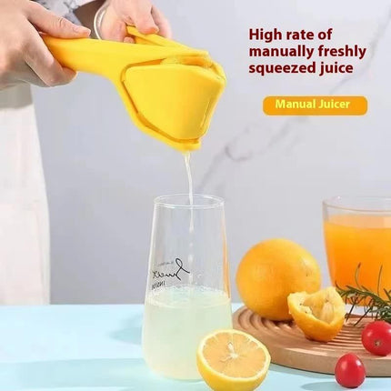 Foldable Manual Lemon Squeezer & Citrus Juicer - Portable Handheld Fruit Press for Fresh Orange & Lime Juice - Space Saving Kitchen Tool - Orange.