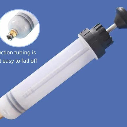 200ml Fluid Extractor & Transfer Pump - Manual Oil Syringe with Extension Tubes for Automotive Brake, Gear & Power Steering Fluids - Heavy Duty Suction Tool.