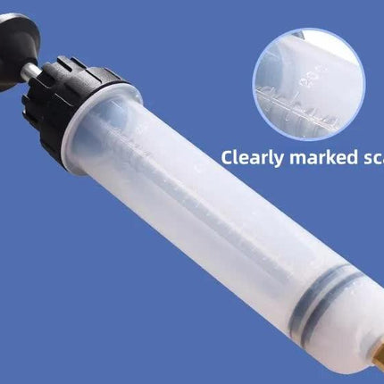 200ml Fluid Extractor & Transfer Pump - Manual Oil Syringe with Extension Tubes for Automotive Brake, Gear & Power Steering Fluids - Heavy Duty Suction Tool.