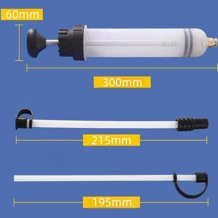 200ml Fluid Extractor & Transfer Pump - Manual Oil Syringe with Extension Tubes for Automotive Brake, Gear & Power Steering Fluids - Heavy Duty Suction Tool.