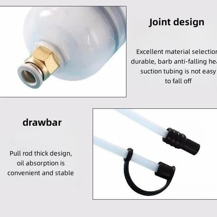 200ml Fluid Extractor & Transfer Pump - Manual Oil Syringe with Extension Tubes for Automotive Brake, Gear & Power Steering Fluids - Heavy Duty Suction Tool.