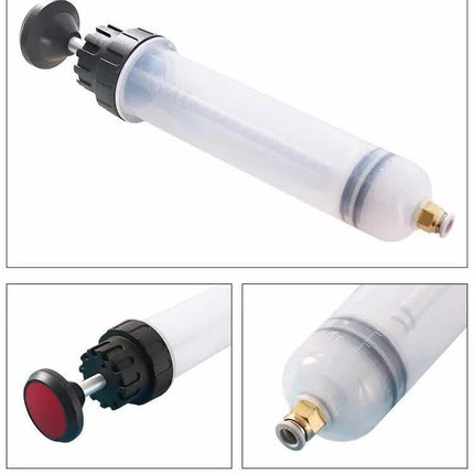 200ml Fluid Extractor & Transfer Pump - Manual Oil Syringe with Extension Tubes for Automotive Brake, Gear & Power Steering Fluids - Heavy Duty Suction Tool.