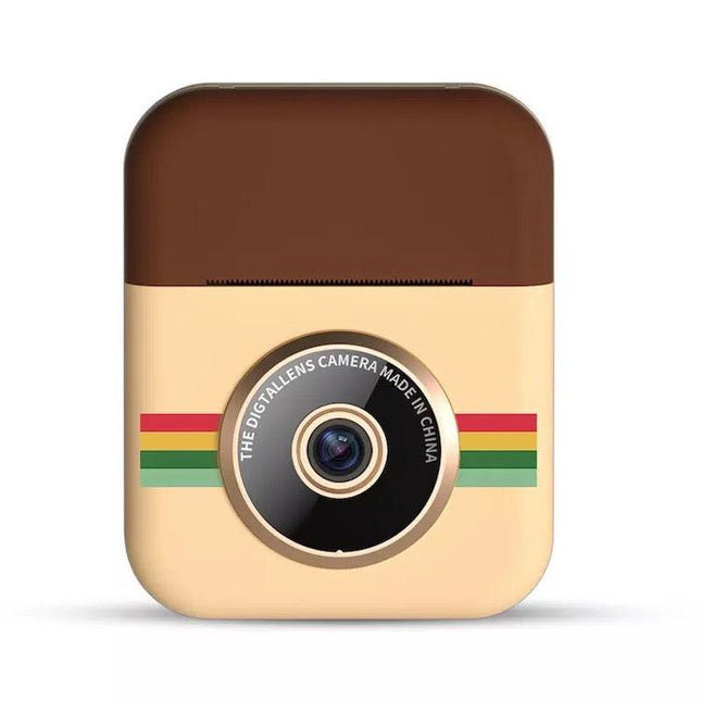Kids Instant Print Camera with 3 Paper Rolls - Zero Ink Thermal Digital Camera & Video Recorder - 1080P Dual Lens Selfie Toy for Boys & Girls - Brown.