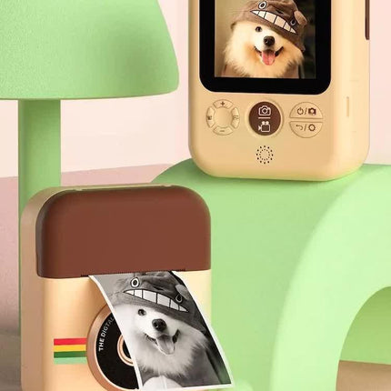 Kids Instant Print Camera with 3 Paper Rolls - Zero Ink Thermal Digital Camera & Video Recorder - 1080P Dual Lens Selfie Toy for Boys & Girls - Pink.