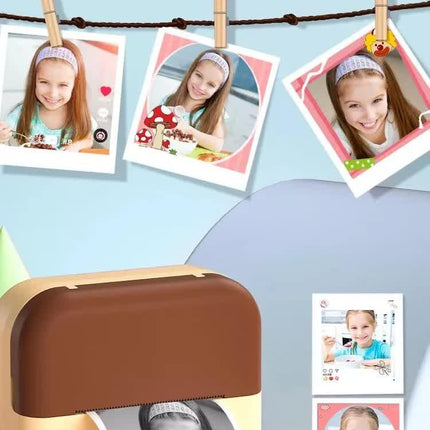 Kids Instant Print Camera with 3 Paper Rolls - Zero Ink Thermal Digital Camera & Video Recorder - 1080P Dual Lens Selfie Toy for Boys & Girls - Pink.