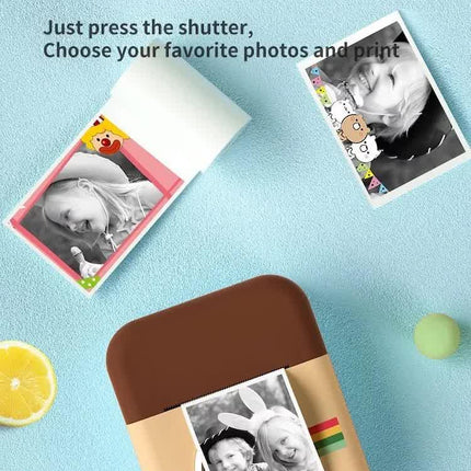 Kids Instant Print Camera with 3 Paper Rolls - Zero Ink Thermal Digital Camera & Video Recorder - 1080P Dual Lens Selfie Toy for Boys & Girls - Pink.