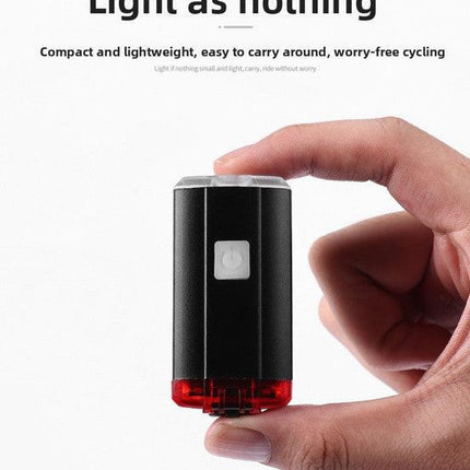 2 PCS USB Rechargeable Mini Bike Lights - Aluminium LED Front & Rear Safety Lamp Set - 150 Lumen High Brightness Flashlight for Helmet & Handlebar - IPX8 Waterproof - Black.