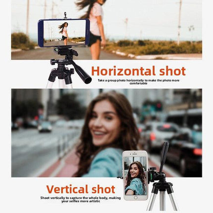 3120 Black Camera & Phone Tripod Stand - 110cm Lightweight Aluminium Portable Travel Mount with 3-Way Head & Universal Smartphone Holder - Adjustable Vlogging Gear - Black.