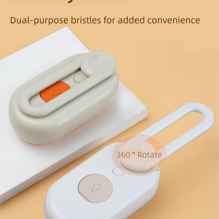 3 in 1 Electric Pet Spray Comb with Rotatable Handle Anti Static Grooming Brush for Cats and Dogs Massage Deshedding Tool Khaki.