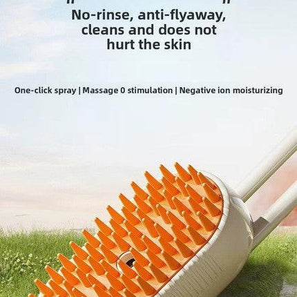 3 in 1 Electric Pet Spray Comb with Rotatable Handle Anti Static Grooming Brush for Cats and Dogs Massage Deshedding Tool White.