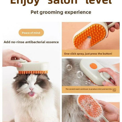 3 in 1 Electric Pet Spray Comb with Rotatable Handle Anti Static Grooming Brush for Cats and Dogs Massage Deshedding Tool White.