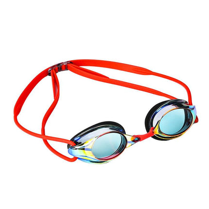 Red Swimming Goggles Mirrored Anti-Fog UV Protection Waterproof HD Silicone Seal Swim Glasses for Men Women Training.