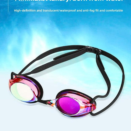 Red Swimming Goggles Mirrored Anti-Fog UV Protection Waterproof HD Silicone Seal Swim Glasses for Men Women Training.