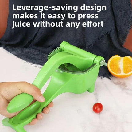 Manual Fruit Juicer Hand Press Citrus Squeezer Lemon Orange Lime Extractor Portable Food Grade PP Green Easy Clean Detachable for Home Camping.
