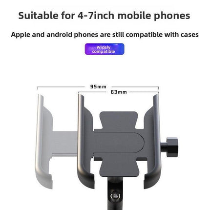Universal Aluminium Motorcycle Phone Holder Rearview Mirror Mount 360 Rotation Anti-Shake M3 Metal for Motorbike Scooter Sliver.