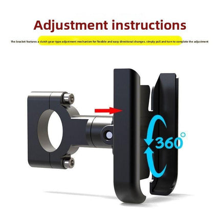 Universal Aluminium Motorcycle Phone Holder Rearview Mirror Mount 360 Rotation Anti-Shake M3 Metal for Motorbike Scooter Sliver.