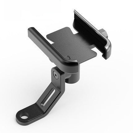 New M3 Aluminium Motorcycle Phone Holder Rearview Mirror Mount 360 Rotation Anti-Shake Metal Bracket for Scooter Motorbike 4-7 Inch Phones Black.