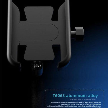 New M3 Aluminium Motorcycle Phone Holder Rearview Mirror Mount 360 Rotation Anti-Shake Metal Bracket for Scooter Motorbike 4-7 Inch Phones Black.