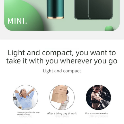 Mini Massage Gun Deep Tissue Percussion Muscle Massager Portable Handheld Quiet 6 Speeds 4 Heads Type-C Charging Electric Body Relaxer Tool Grey.