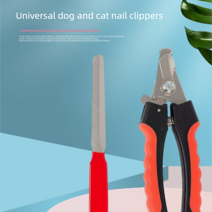 Pet Nail Clippers & File Set for Small Dogs Cats Stainless Steel Claw Trimmer with Safety Guard Non-Slip Handle Grooming Tool White & Blue.