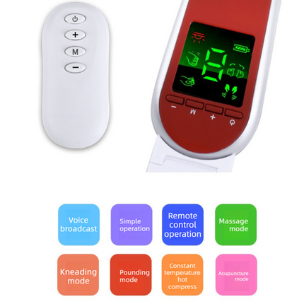 Electric EMS V-Face Shaping Massager Microcurrent Facial Lifting Device Double Chin Reducer with Remote Control & Heating Red.