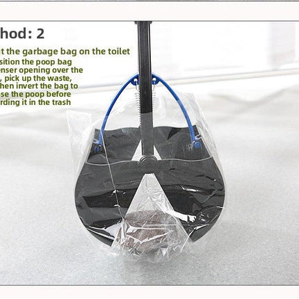 Medium Foldable Pet Pooper Scooper 45cm Portable Dog Waste Jaw Clamp with Bone Dispenser & 20 Bags Purple.