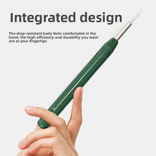 Smart Visual Ear Wax Removal Tool with HD Camera WiFi Wireless Otoscope Ear Cleaner 3.5mm Ultra Slim Lens for iPhone Android Green.