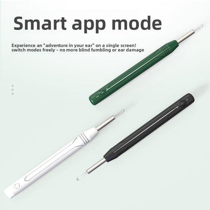 Smart Visual Ear Wax Removal Tool with HD Camera WiFi Wireless Otoscope Ear Cleaner 3.5mm Ultra Slim Lens for iPhone Android Green.