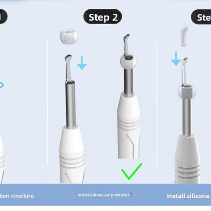 Smart Visual Ear Wax Removal Tool with HD Camera WiFi Wireless Otoscope Ear Cleaner 3.5mm Ultra Slim Lens for iPhone Android Green.