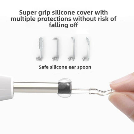 Smart Visual Ear Wax Removal Tool with HD Camera WiFi Wireless Otoscope Ear Cleaner 3.5mm Ultra Slim Lens for iPhone Android Black.