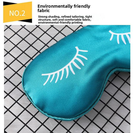3 PCS Silky Satin Sleep Mask Set Cute Eyelash Design Soft Light Blocking Eye Cover with Adjustable Strap for Travel Nap Pink Navy Green.