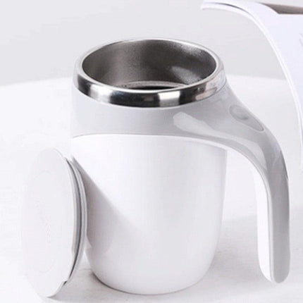 Automatic Self Stirring Coffee Mug 380ml Magnetic Mixing Cup 304 Stainless Steel AAA Battery Operated Travel Tumbler for Hot Chocolate Tea Office Home Grey.