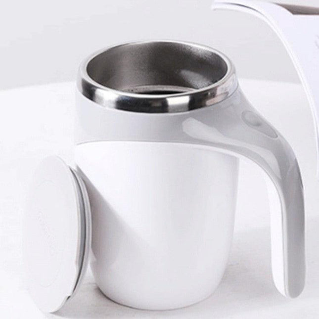 Automatic Self Stirring Coffee Mug 380ml Magnetic Mixing Cup 304 Stainless Steel AAA Battery Operated Travel Tumbler for Hot Chocolate Tea Office Home Grey.