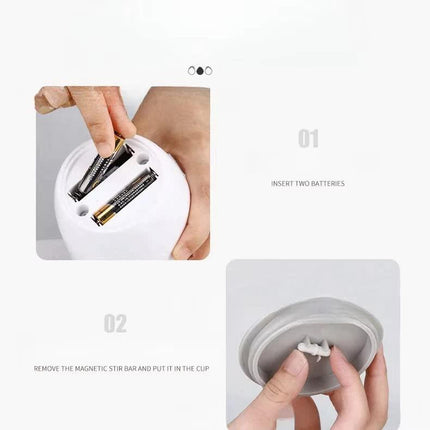 Automatic Self Stirring Coffee Mug 380ml Magnetic Mixing Cup 304 Stainless Steel AAA Battery Operated Travel Tumbler for Hot Chocolate Tea Office Home Grey.