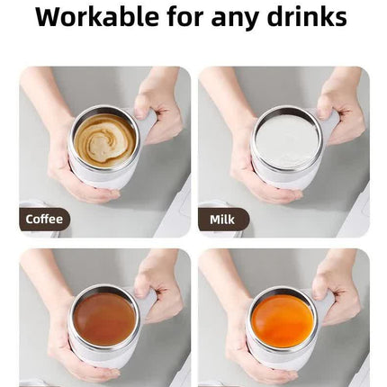 Automatic Self Stirring Coffee Mug 380ml Magnetic Mixing Cup 304 Stainless Steel AAA Battery Operated Travel Tumbler for Hot Chocolate Tea Office Home Coffee.