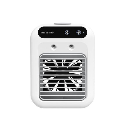 Portable 500ml Large-Capacity Air Cooler Fan - 9-Blade Strong Wind & Wide-Angle Oscillation, Easy Top-Fill Desktop Evaporative Humidifier.