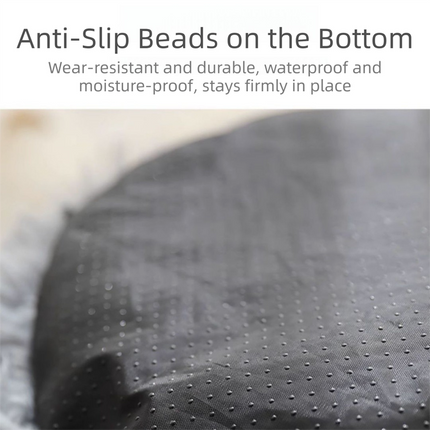 Grey Cozy Donut Long Plush Cat & Dog Calming Bed(Diameter 50cm) - Double-Layer PP Cotton Filling Warming Pet Bed with Anti-Slip Base & Free Blanket.
