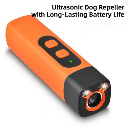 Portable Single-Head Round Ultrasonic Dog Repeller & Trainer with LED Flashlight - Multi-Function Pet Safety Device for Outdoors.