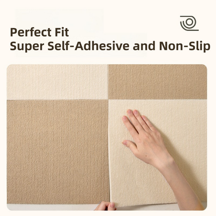 16 Pack Dark Grey Durable & Soft Self-Adhesive Carpet Tiles(30x30cm) - Interlocking Non-Slip Square Floor Mat for Bedroom, Office & Living Room.