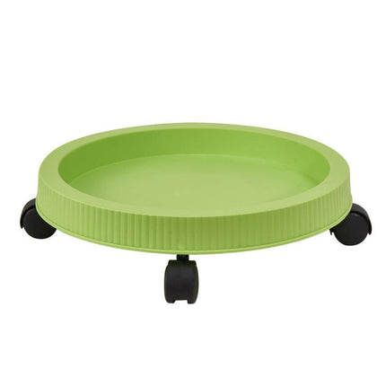Green 3-Tier Stackable Strawberry & Vegetable Planter with Mobile Wheel Tray - Space-Saving Vertical Gardening System.