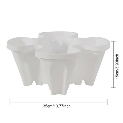 Purple 3-Tier Stackable Strawberry & Vegetable Planter with Mobile Wheel Tray - Space-Saving Vertical Gardening System.