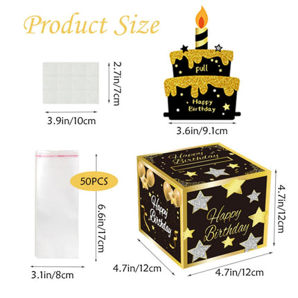 02 Black-Gold Christmas Surprise Money Pull Box - Double-Layer Digital Design for Festive Gifts, Birthday, and Holiday Party Decor.