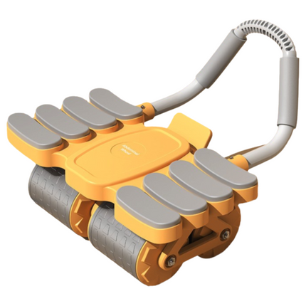 Orange 4-Wheel Automatic Rebound Ab Roller with 8 Elbow Support - Core Trainer  for Home Abdominal Muscle Workout (Beginner-Friendly).