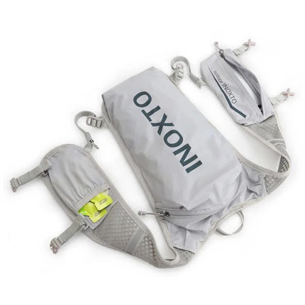 Black-White 5L Ultra-Light Hydration Running Vest - Quick-Dry Trail Running & Marathon Backpack with Night Reflective Safety.