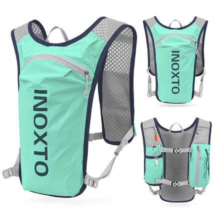 Light-Green 5L Ultra-Light Hydration Running Vest - Quick-Dry Trail Running & Marathon Backpack with Night Reflective Safety.