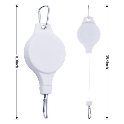 3PCS Black Retractable Hanging Basket Pulley System & 3PCS Heavy Duty Stainless Steel S-Hooks Combo - Garden Plant Hanger(Max Load 5KG).