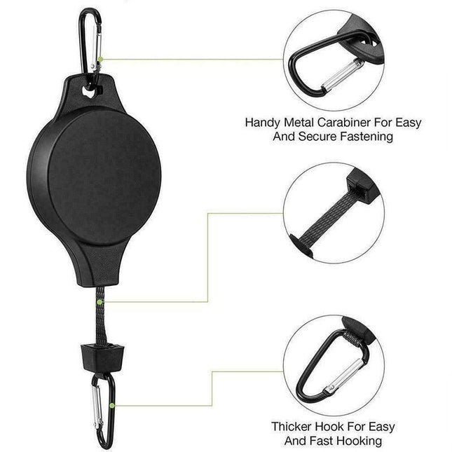 3PCS White Retractable Hanging Basket Pulley System & 3PCS Heavy Duty Stainless Steel S-Hooks Combo - Garden Plant Hanger(Max Load 5KG).