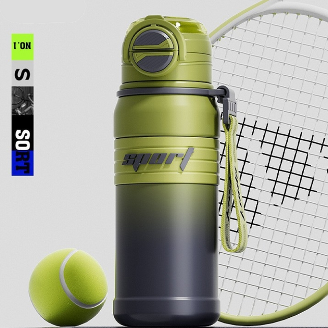 Green 680ml Large Capacity Sports Insulated Tumbler - 316 Stainless Steel Straw Water Bottle, Dual-Use Lid for Travel & Outdoors.